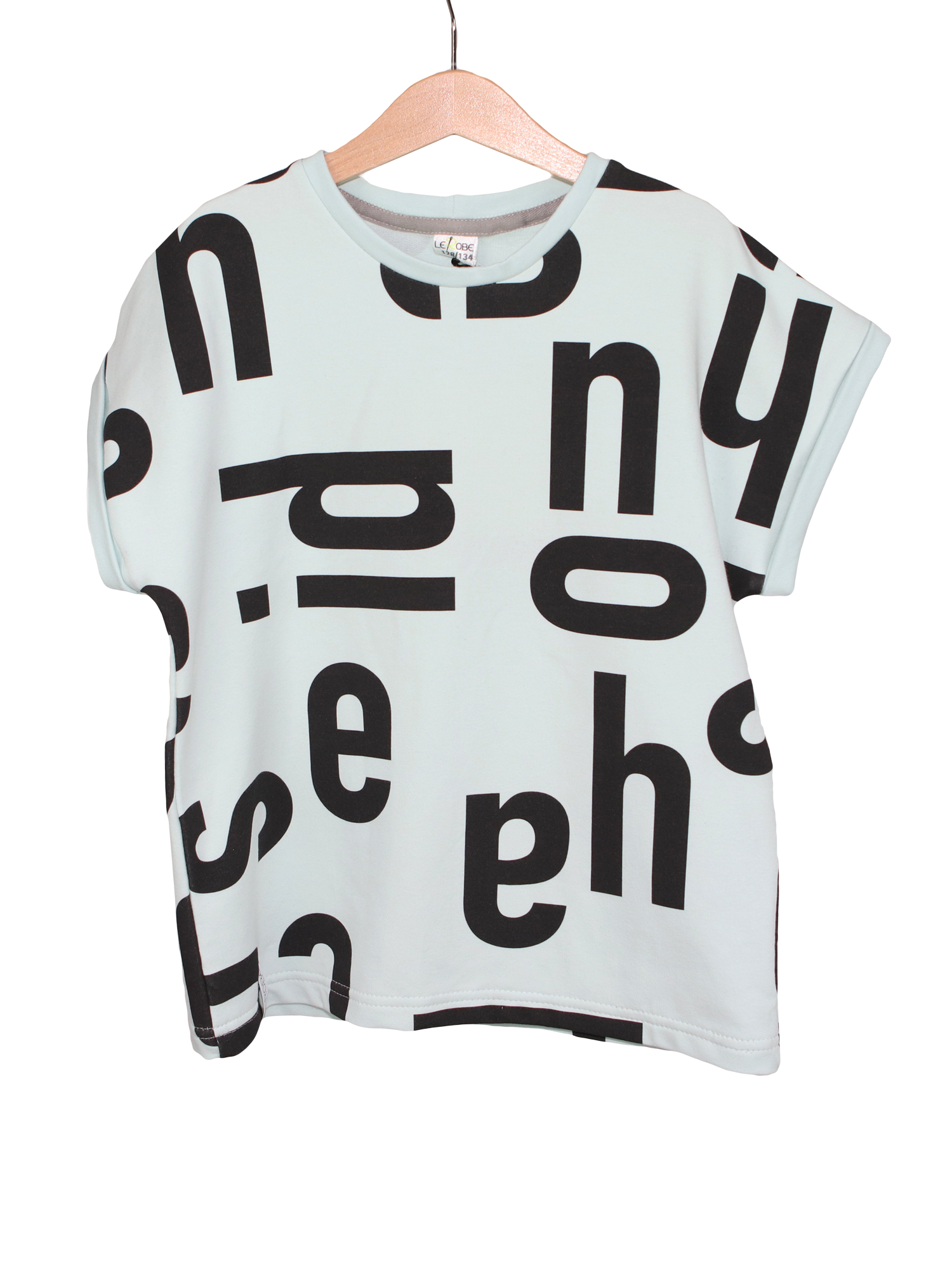 Oversize Shirt für Kinder in mint mit großen Buchstaben
