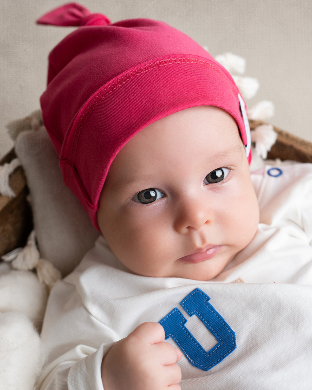 Baby Knotenmütze 'rosa' aus Bio-Baumwolljersey 